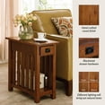thumbnail image 6 of Leick Home Mission Impeccable Solid Wood Narrow End Table with Drawer, Medium Oak Finish, 6 of 24