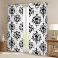 thumbnail image 2 of Homewish Bohemian Skull Skeleton Blackout Curtains,White Black Damask Curtains Pack of 2 (42x84 Each),Halloween Living Room Curtains, 2 of 6