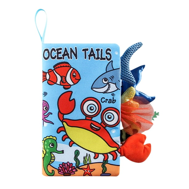 Libro de tela de dibujos animados Animal Tails Baby Bath Book para niños y niñas (cangrejo) Likrtyny libre de BPA
