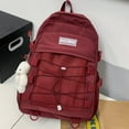 thumbnail image 4 of Solid Color Shoulder Bag Solid Color Student Pack for Laptop Book (Pink), 4 of 6