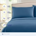 thumbnail image 3 of Sweet Home Collection Extra Deep Pocket, Fits 18"-24", Deluxe Microfiber 4 Piece Sheet Set, King, Denim, 3 of 5