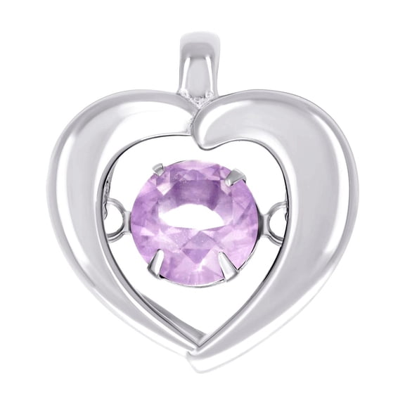 925 Sterling Silver Womens Pink Cubic Zirconia Love Heart Pendant Necklace Pendant for Women