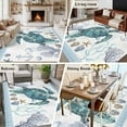 thumbnail image 6 of Blue Sea Turtle Living Room Rugs 5'x7', Ocean Watercolor Blue Seastars Seaweed Corals Anchor Low Pile Throw Large Area Rugs Non-Slip Sturdy Edge Binding Carpet for Dining Room Bedside Kitchen, 6 of 9