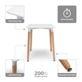 thumbnail image 4 of OFM Mid Century Modern 24" Square Dining Table, Solid Wood Legs, White, 4 of 19