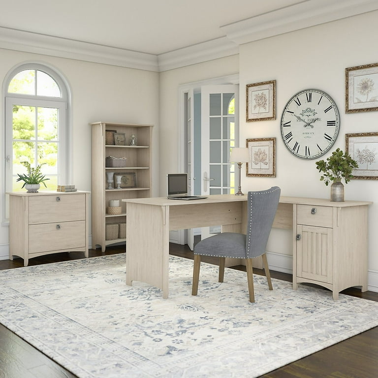 Bush Furniture Salinas Lateral File Cabinet 2 Drawer Antique White