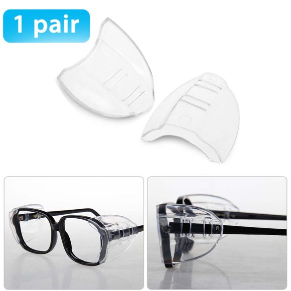 One Pair Slip On Clear Side Shields for Safety Glasses, Safety Glasses Side Shields, Fits Small/Medium/Large Eyeglasses_Special Gift
