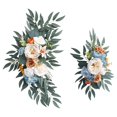 thumbnail image 4 of Tachiuwa 2Pcs Artificial Floral Swag Wedding Arch Flowers Green Leaves Rustic Silk Flowers Welcome Sign Decoration for Ceremony Window blue and orange, 4 of 10