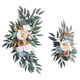 thumbnail image 4 of 2 piezas de ramo de flores artificiales con arco para boda, hojas de flores artificiales azul y naranja, 4 of 9