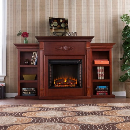 *DNP*Mantel needs to be set-up*Southern Enterprises*Griffin Electric Fireplace with Book Cases, Mahogany