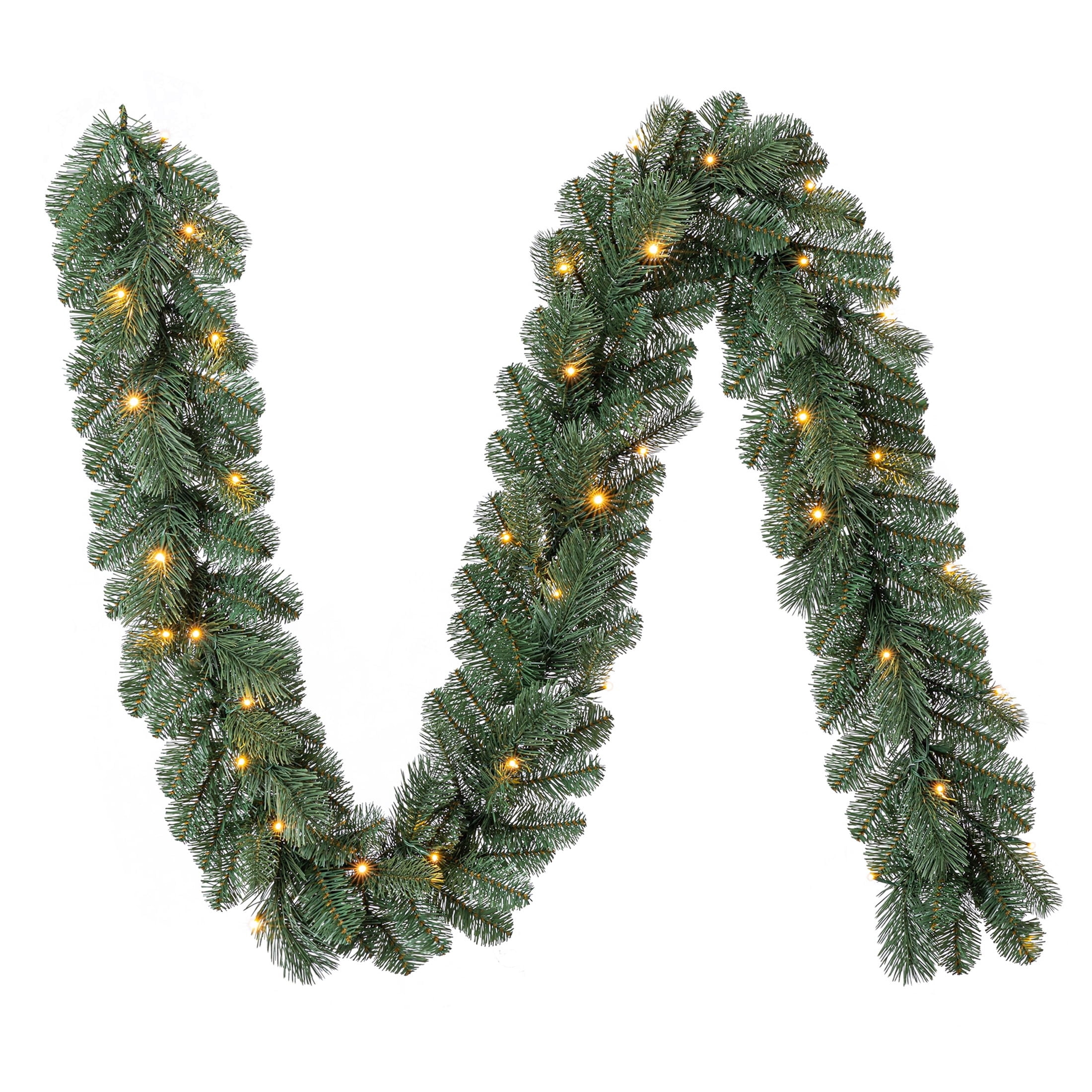 Valencia LumaDazzle Pre-Lit Color-Changing Twinkle LED Artificial Christmas Garland, Green, 9', by Holiday Time