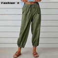 thumbnail image 1 of Vintage Cotton Linen Women\'s Thin Beach Pants Women\'s Casual High Waisted Loose Back Pants"--ZZ1, 1 of 5
