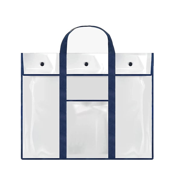 Gnmfd Large Transparent Poster Board Bag with Handles for Artwork Charts Teaching Materials Vinyl Mesh Portfolio Organizer for Teachers Students Art Supplies Storage