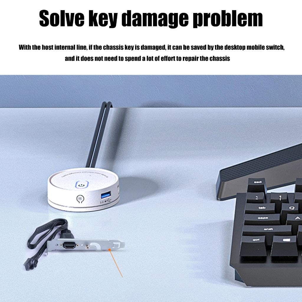 HONCLL External Desktop Power Control Switching with USB Hub and 3.5mm Auditory Port