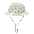 thumbnail image 2 of Inevnen Baby Bucket Hat Sun Protection Infant Wide Brim Fisherman Floppy Hat Floral with Chin Strap, 2 of 9