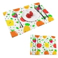 thumbnail image 1 of DouZhe Ensemble de 4 Sets de Table en Polyester, Motif Fruits Mignons Résistants à la Chaleur pour Table à Manger, 12 Pouces x 18 Pouces, 1 of 6