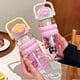 thumbnail image 2 of Botella de agua con pajita de gran capacidad de 800ml, bonita botella de agua portátil de plástico anticaída para exteriores, taza para acampar, botella de agua para niños, 2 of 5