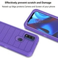 thumbnail image 4 of Moto G Pure Cases, 3 in 1 Sturdy Phone Case for Motorola Moto G Power 2022,Takfox Full-Body Shockproof Drop Protection Hybrid Bumper Rugged Rubber Cover Defend Matte Armor Phone Case -Purple, 4 of 9