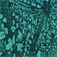 thumbnail image 1 of Ahgly Company Indoor Square Patterned Dark Turquoise Green Area Rugs, 7' Square, 1 of 6