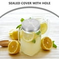 thumbnail image 3 of WRISTBIQUE 4Pcs Stainless Steel Jar Lids with Straw Hole Wide Mouth Sealing Caps for Home Canning and Kitchen Decor, 3 of 6