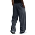 thumbnail image 5 of Men's Gothic Letter Graphic Wide Leg Sweatpants Elastic Waist Drawstring Loose Fit Hip Hop Street Casual Baggy Trousers for Everyday Outfit Dark Gray L, 5 of 5