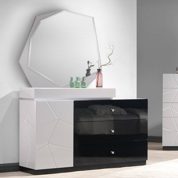 J Amp M Furniture Turin 3 Drawer Dresser And Mirror Walmart Com Walmart Com