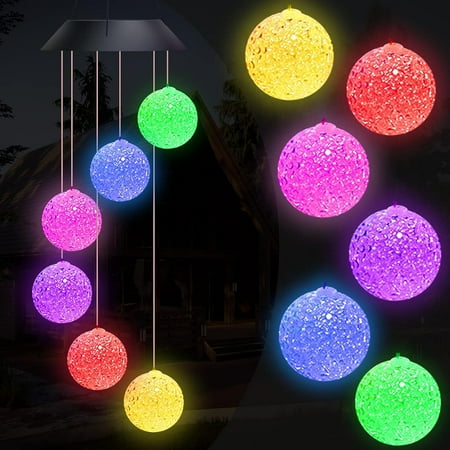 LINLIN Wind Chimes Solar Lights Colour Changing Wind Bells for Outdoor Garden Decoration