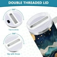 thumbnail image 3 of Yayeee 40oz Stainless Steel Tumbler with Straw and Handle Double-Wall Insulated Travel Water Bottle, Green Mountains, 3 of 8