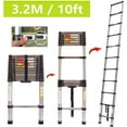 thumbnail image 3 of Telescoping Ladder, 10 FT Stainless Steel Extension Ladder for Home, Collapsible Ladders 330 Lb Max Capacity, Multi-Purpose Telescopic Ladder for Roof Ceiling, Household Daily, EN131 Certificated, 3 of 7