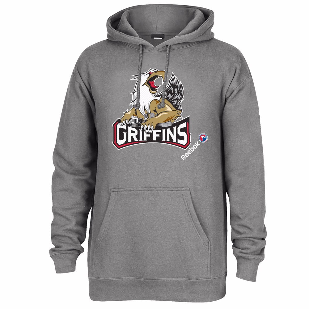 Grand Rapids Griffins AHL Reebok Grey TNT Frost Logo Pullover Hoodie For Men by Reebok