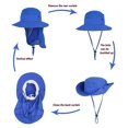 thumbnail image 4 of Penkiiy Baby Hats Sun Hat Children Bucket Hat Kids Unisex Beach Protection Outdoor Essential Sun Cap Blue Hat for 2-8 Years, 4 of 9