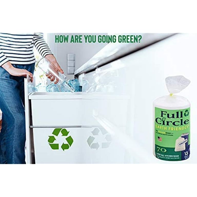 Full Circle - Recycling Tall Kitchen Trash Bags, 13 Gallon (70 Count) -  Made In Usa 