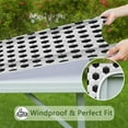 thumbnail image 6 of Black White Soccer Pattern Square Fitted Tablecloth with Elastic Edge,Square Table Cover,Washable Elastic Table Cover for Home Kitchen Party Decor 36"x36", 6 of 6