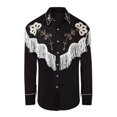 thumbnail image 1 of Camisa de manga larga con botones para hombre, estilo étnico tribal occidental, informal, deportiva, para exteriores, estilo callejero, con solapa, ropa informal y cómoda, 1 of 6