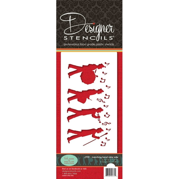 Marching Band Cake Stencil by Designer Stencils