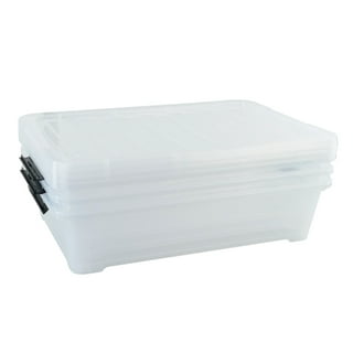 Ucake 70 Quart Large Clear Storage Bin, Plastic Storage Box on Wheels, 4  Packs