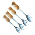 thumbnail image 2 of Miangastore 4pcs Stainless Steel Dessert Spoon Wooden Handle Coffee Ice Cream Spoon Flatware Random Style, 2 of 9