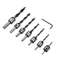 thumbnail image 2 of Avellano taladro bit woodworking twist coordinador carpintería perforación escariador apertura del reamerador kit de acero de alta velocidad bisel herramientas de mano 7pcs bits seitruly TO001442-01, 2 of 7