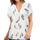 thumbnail image 1 of Tops de manga corta de uniforme de enfermería con estampado cruzado y cuello en V a la moda para mujer Fridja  hjk3852, 1 of 4