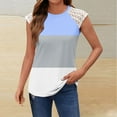 thumbnail image 2 of HADST Women's Crew Neck Sleeveless Lace Tank Tops - Summer Color Block T-Shirts, Trendy & Chic, Sizes S-XXL, 2 of 5