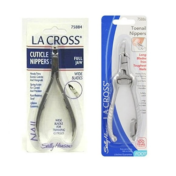 Sally Hansen LA Cross Cuticle Nippers Wide Blade 75884 + Toenail Nippers 75886