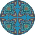 thumbnail image 1 of Ahgly Company Machine Washable Indoor Square Transitional Dark Turquoise Green Area Rugs, 3' Square, 1 of 7