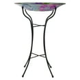 thumbnail image 5 of Northlight 18” Pink and Purple Dragonflies Hand Painted Glass Outdoor Patio Birdbath, 5 of 6