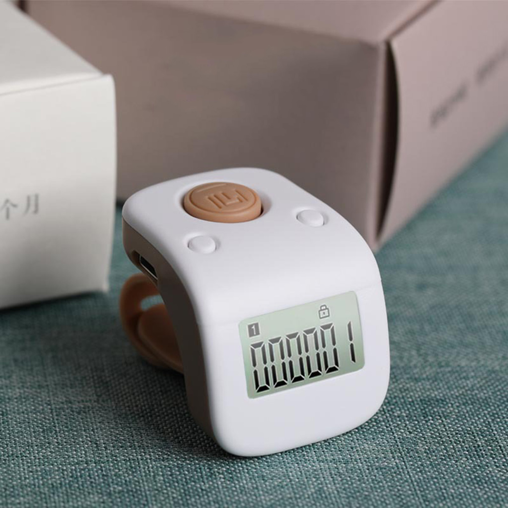 Finger Click Counter With Vibration - Adjustable Ring For Gym