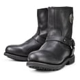 thumbnail image 2 of Milwaukee Leather MBM9042 Men's Black Ruf Leather Short Harness Motorcycle Boots w/ Inside Zipper 10.5, 2 of 7
