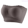 thumbnail image 2 of Lixiuxyad Womens Strapless Bras Strappy Bandeau Bikini Top For Summer Wireless Seamless Shaped Tubetop With Slip Inner And Light Support,Gray L, 2 of 5
