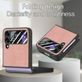 thumbnail image 5 of Compatible with Samsung Galaxy Z Flip 4 Case, Luxury Hinge Protection + Steel Screen Cover Drop-Resistance Ultra Slim Bumper Frame Folding Case for Samsung Galaxy Z Flip 4 5G, Pink, 5 of 8