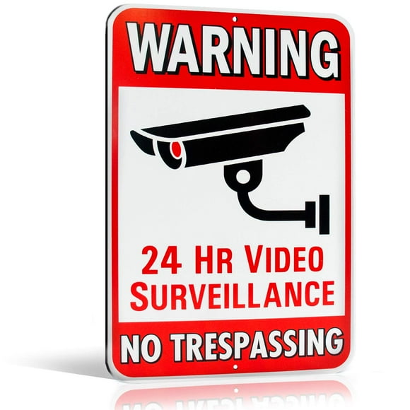 Signs Authority Advertencia de Videovigilancia Rectangular las 24 Horas de Sign