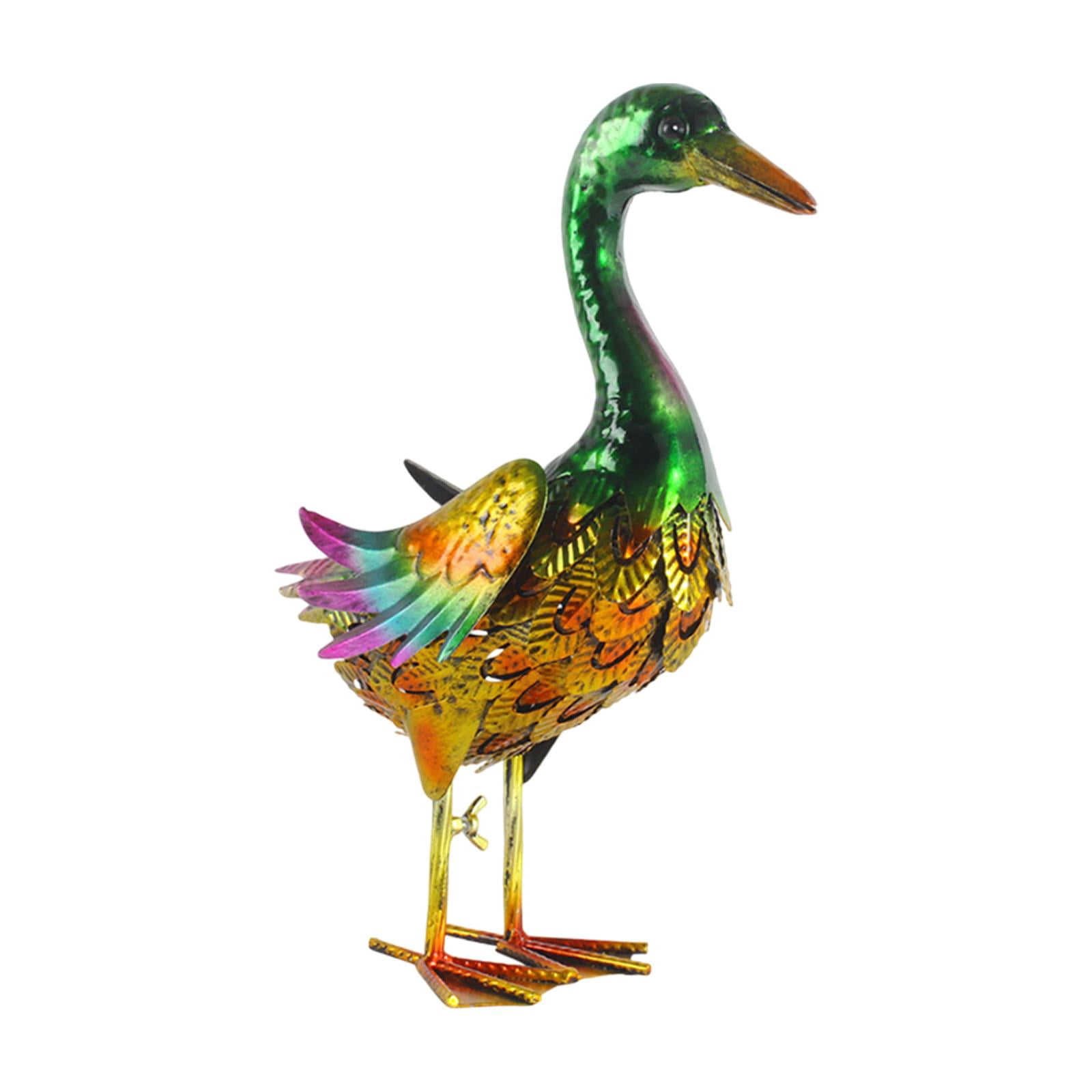 colaxi Standing Duck Statue Inner Help Outdoors Outdoors Outdoor Decorative Decorative Iron Art Figure Garden Sculpture for Pool Lawn Outside The Roof