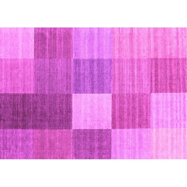 Ahgly Company Indoor Rectangle Checkered Pink Modern Area Rugs, 7' x 9'