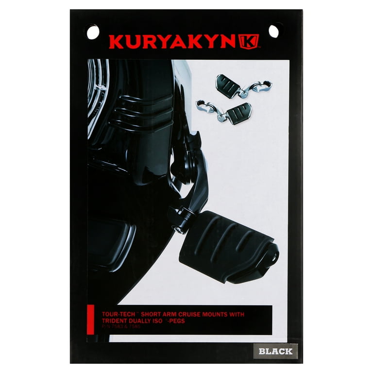 Kuryakyn 7583 Motorcycle Foot Controls: Tour-Tech Short Arm Cruise Mounts  with Trident Dually Pegs for 1-1/4